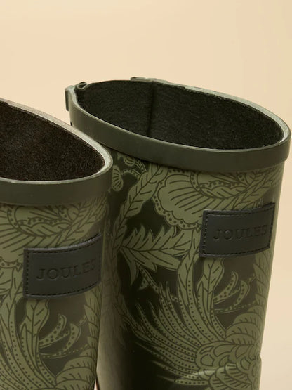 JOULES WISTOW Khaki Green Printed Mid Calf Wellies | Adjustable, Waterproof Wellies from Equiflair