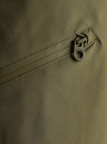 Joules Rainaway Khaki Green Lightweight Waterproof Longline Raincoat with Hood
