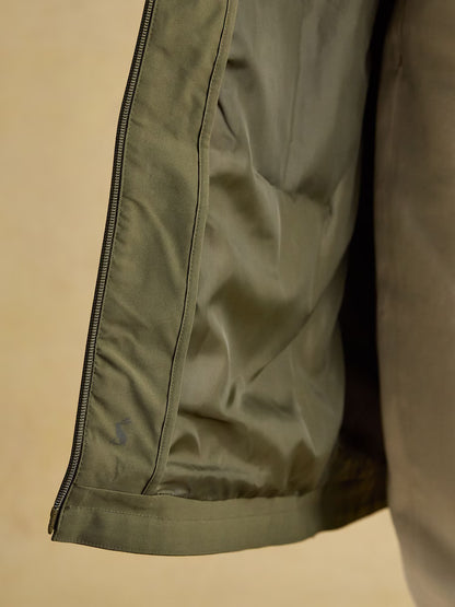 Joules Rainaway Khaki Green Lightweight Waterproof Longline Raincoat with Hood