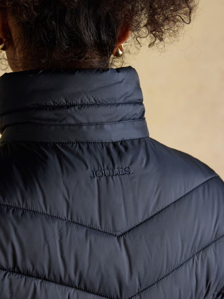 Joules Pembury Navy Showerproof Longline Padded Coat with Hood