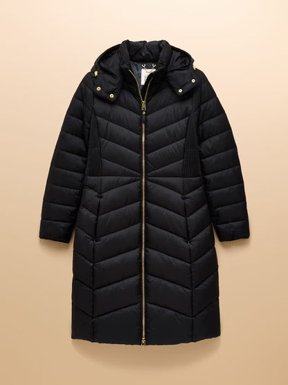 Joules Pembury Navy Showerproof Longline Padded Coat with Hood
