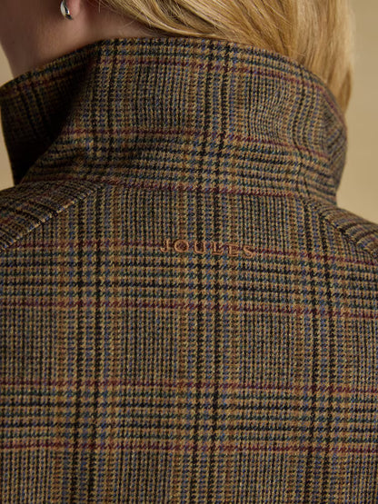 Joules Contemporary Brown Check Tweed Fieldcoat
