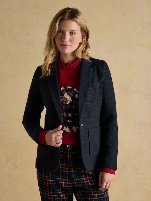 Joules Albury Navy Cotton Rich Blazer