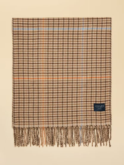 Joules Langtree Brown Check Large Scarf