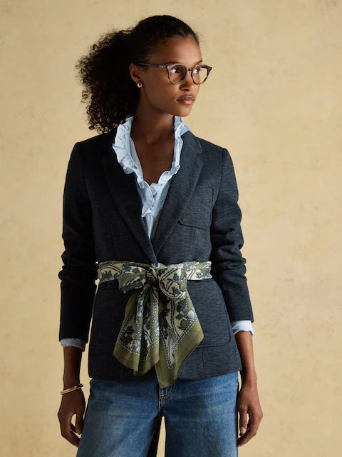 JOULES ABBERTON KHAKI GREEN SCARF: Lightweight Printed Polyester Scarf - Equiflair Saddlery