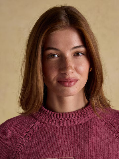 Joules Rutland Pink Intarsia 4x4 Cotton Rich Knitted Jumper