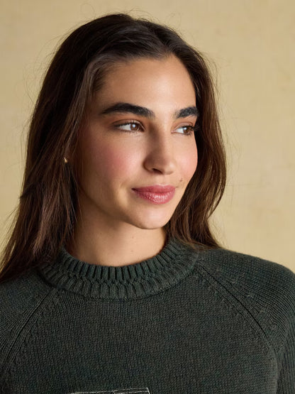 Joules Rutland Green Intarsia 4x4 Cotton Rich Knitted Jumper