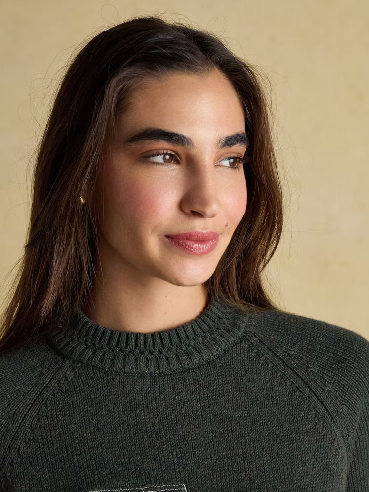 Joules Rutland Green Intarsia 4x4 Cotton Rich Knitted Jumper