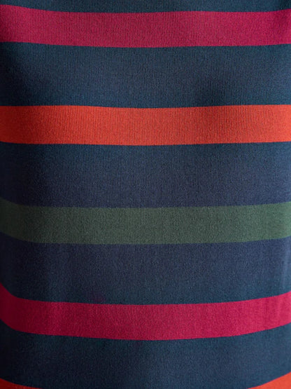 Joules Harbour Navy Boat Neck 100% Cotton Breton Top