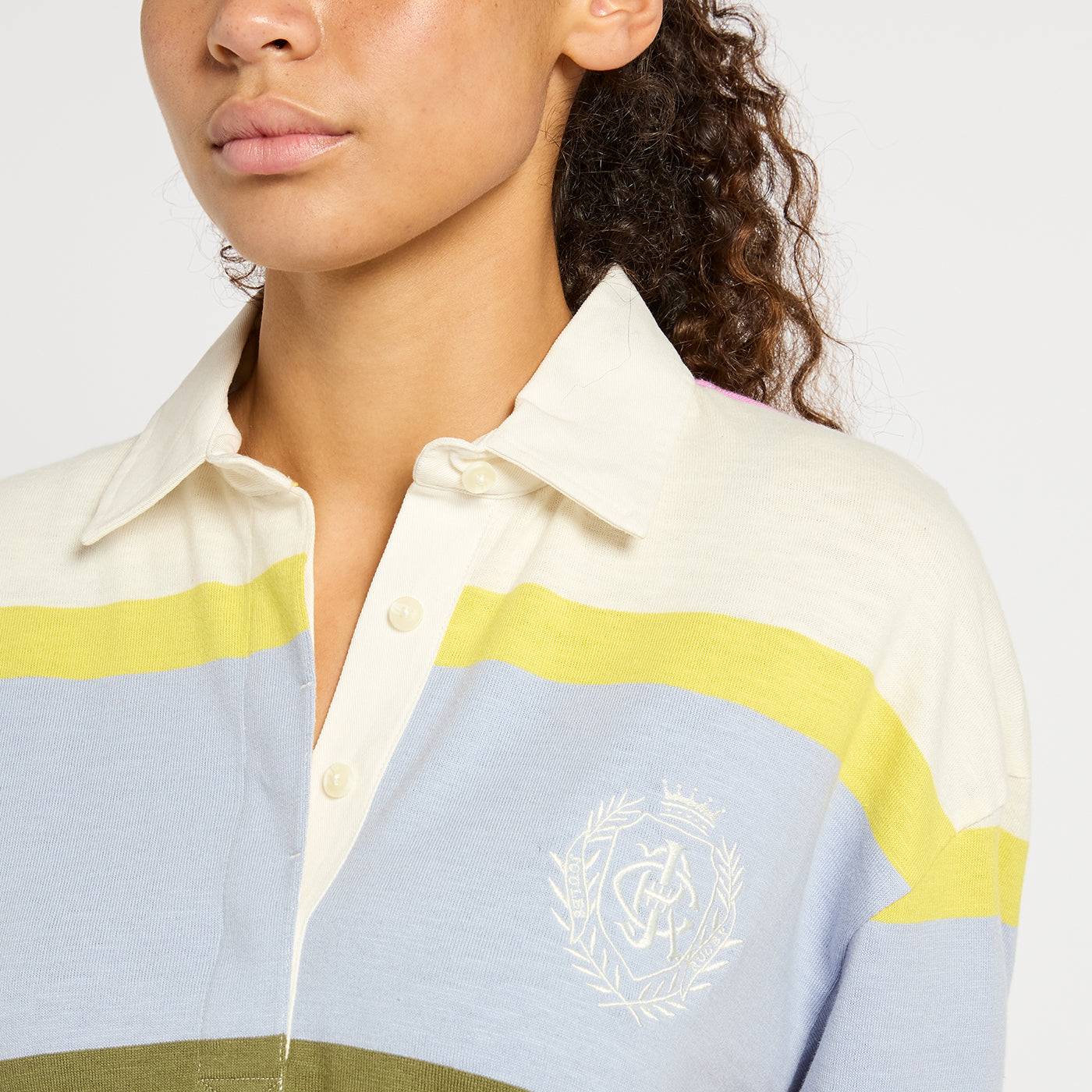 JOULES LARA Multi Stripe Rugby Shirt - Boxy Fit Cotton Top | Equiflair Saddlery