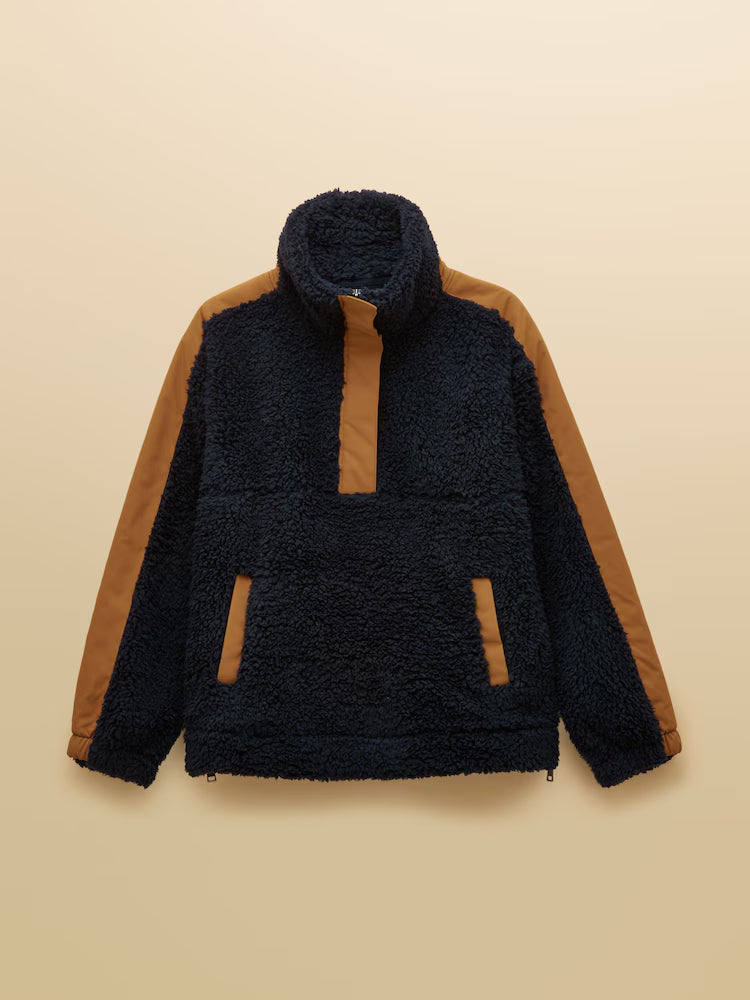 Joules Tilly Navy Quarter Zip Borg Fleece
