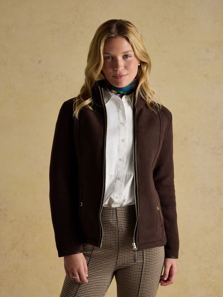 Joules Heritage Chocolate Regular Zip Through Fleece