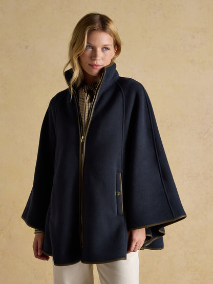 Joules Heritage Longline Polar Fleece Cape Navy