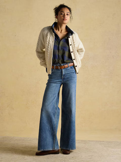 Joules Rafferty Cream Cable Knit Cardigan