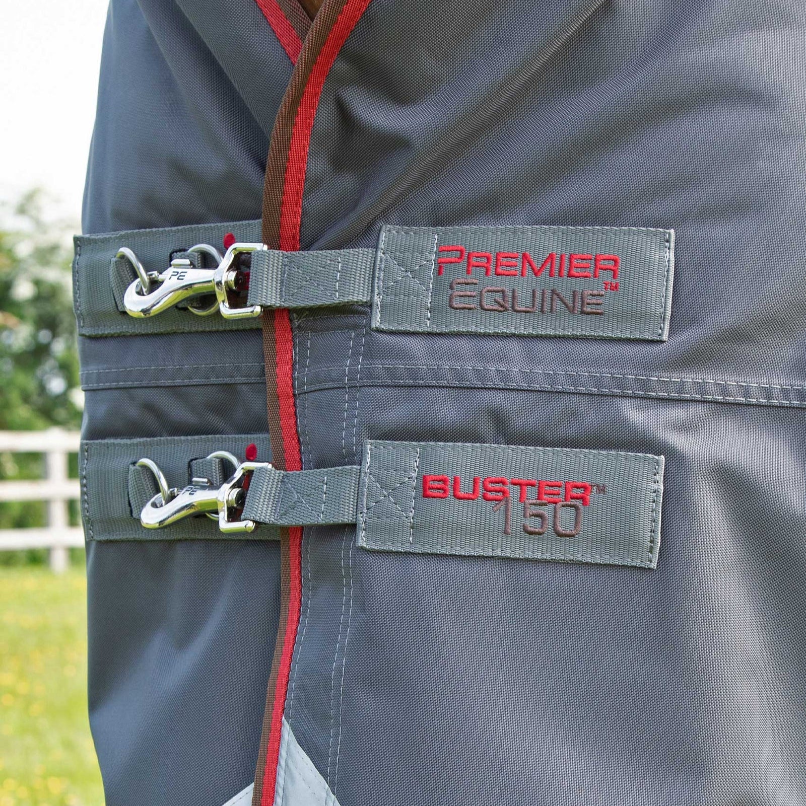 Premier Equine Buster 150g Turnout Rug with Classic Neck Cover Grey
