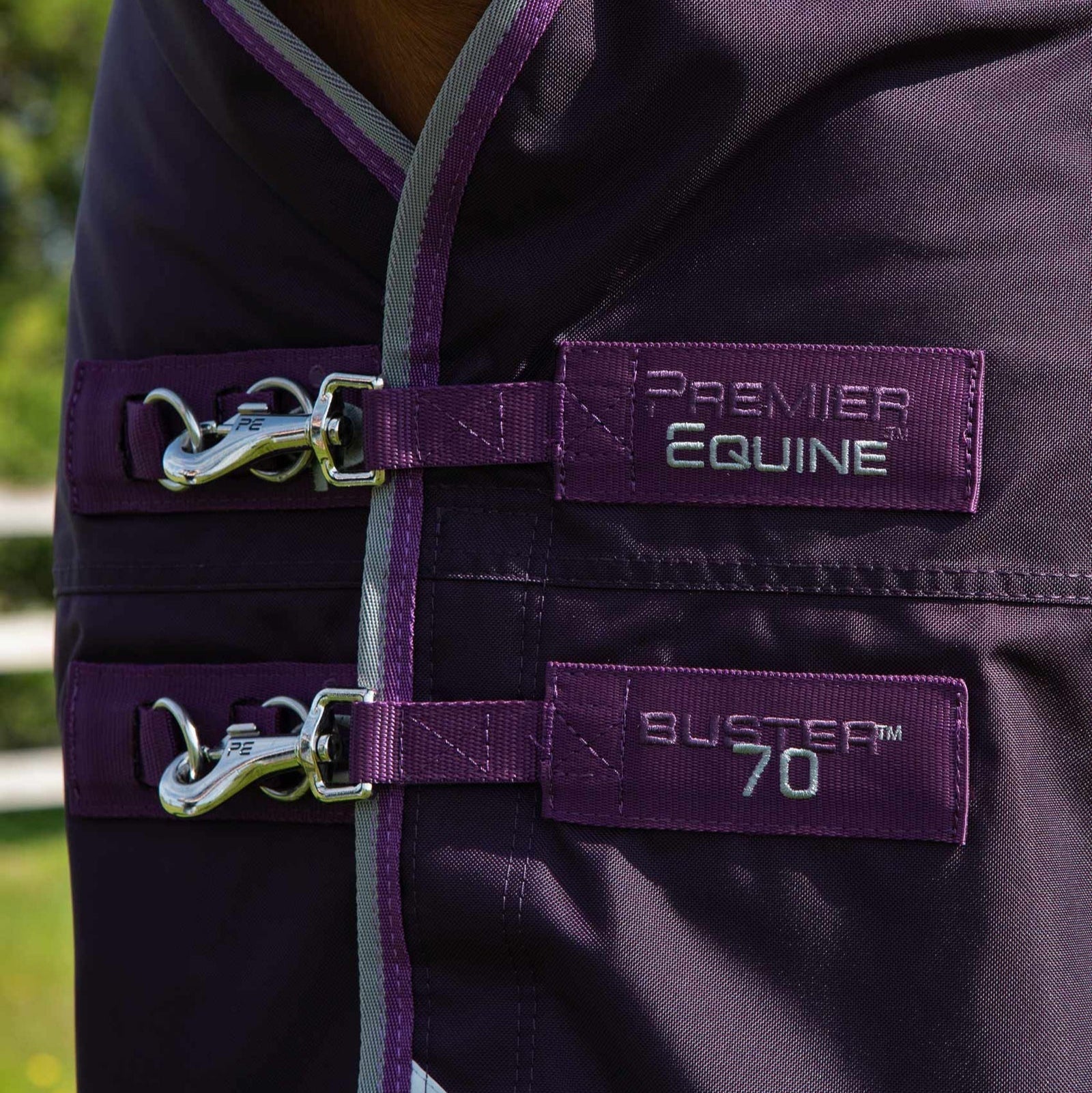 Premier Equine Buster 70g Turnout Rug with Classic Neck Cover Purple