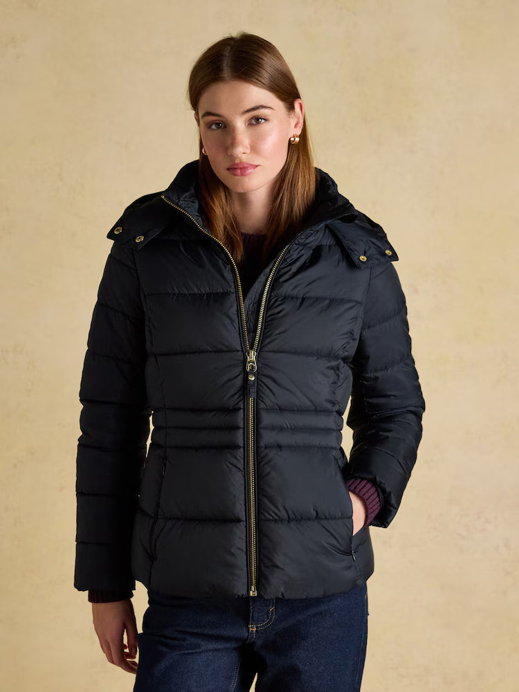 Joules Hadlow Navy Showerproof Padded Coat with Hood