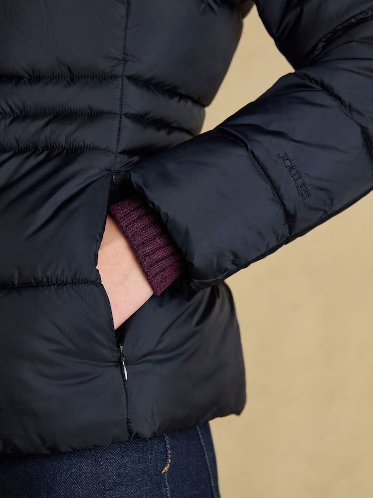 Joules Hadlow Navy Showerproof Padded Coat with Hood