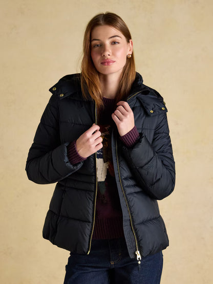 Joules Hadlow Navy Showerproof Padded Coat with Hood