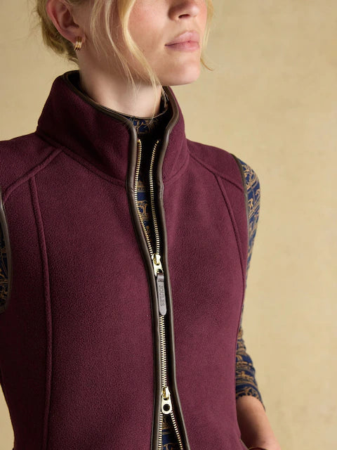 JOULES Heritage Red Fleece Gilet for Women - Equiflair Saddlery - Zippered Vest