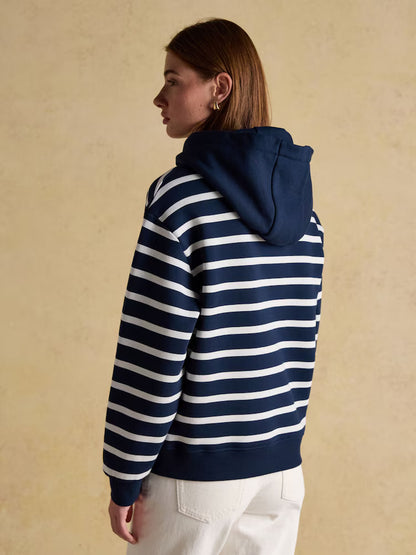 Milbourne Navy & Cream Striped Hoodie