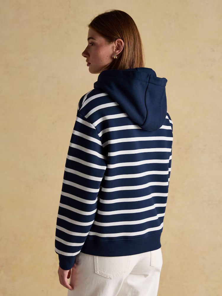 Milbourne Navy & Cream Striped Hoodie