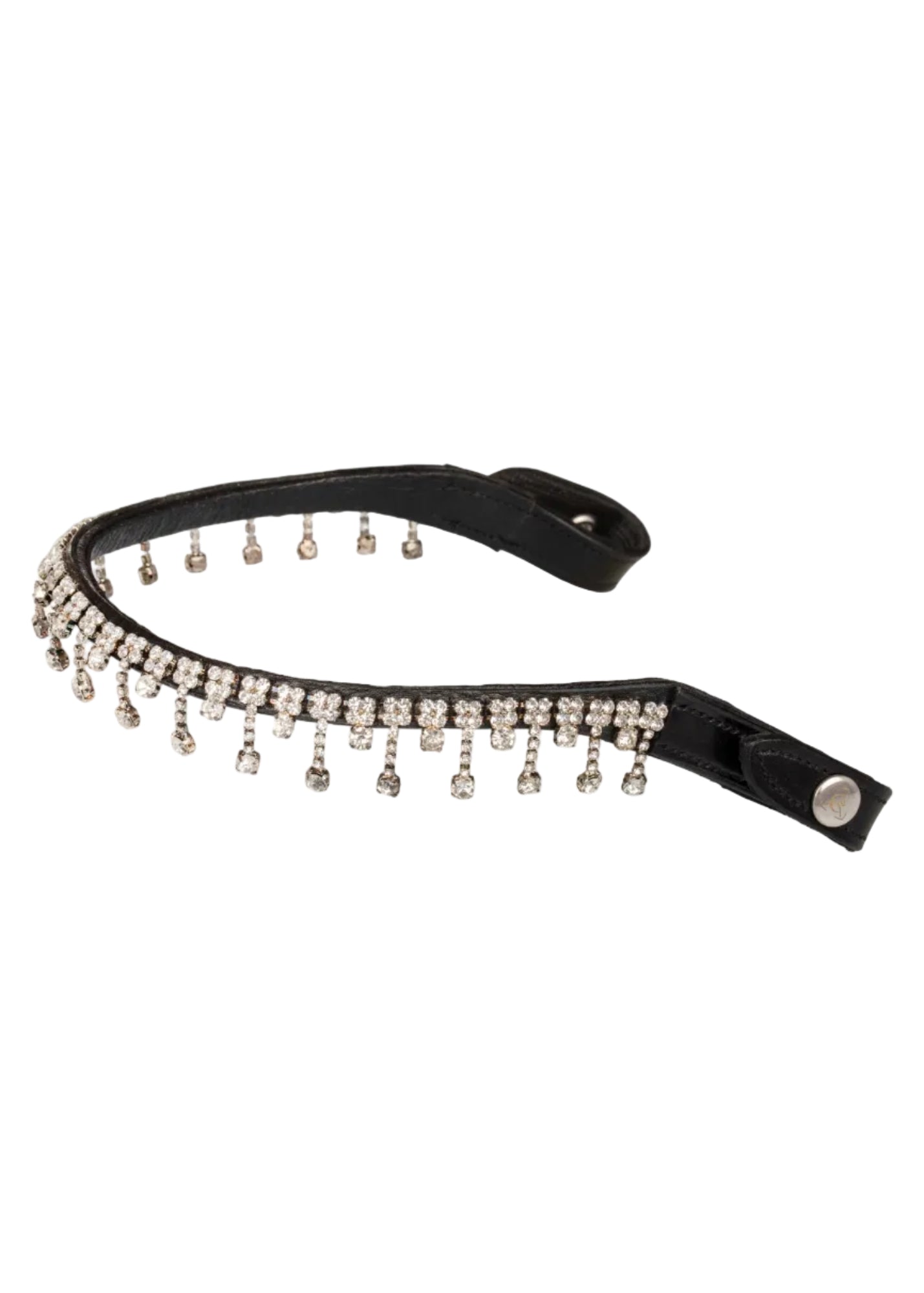 Acavallo Queen Browband Calfskin & Crystals Black