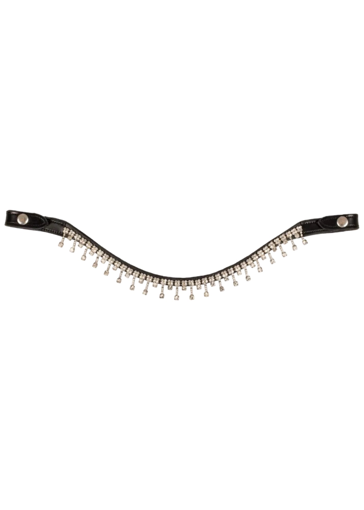 Acavallo Queen Browband Calfskin & Crystals Black