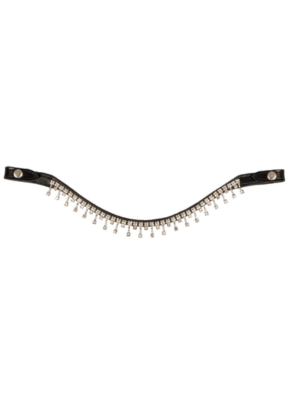 Acavallo Queen Browband Calfskin & Crystals Black