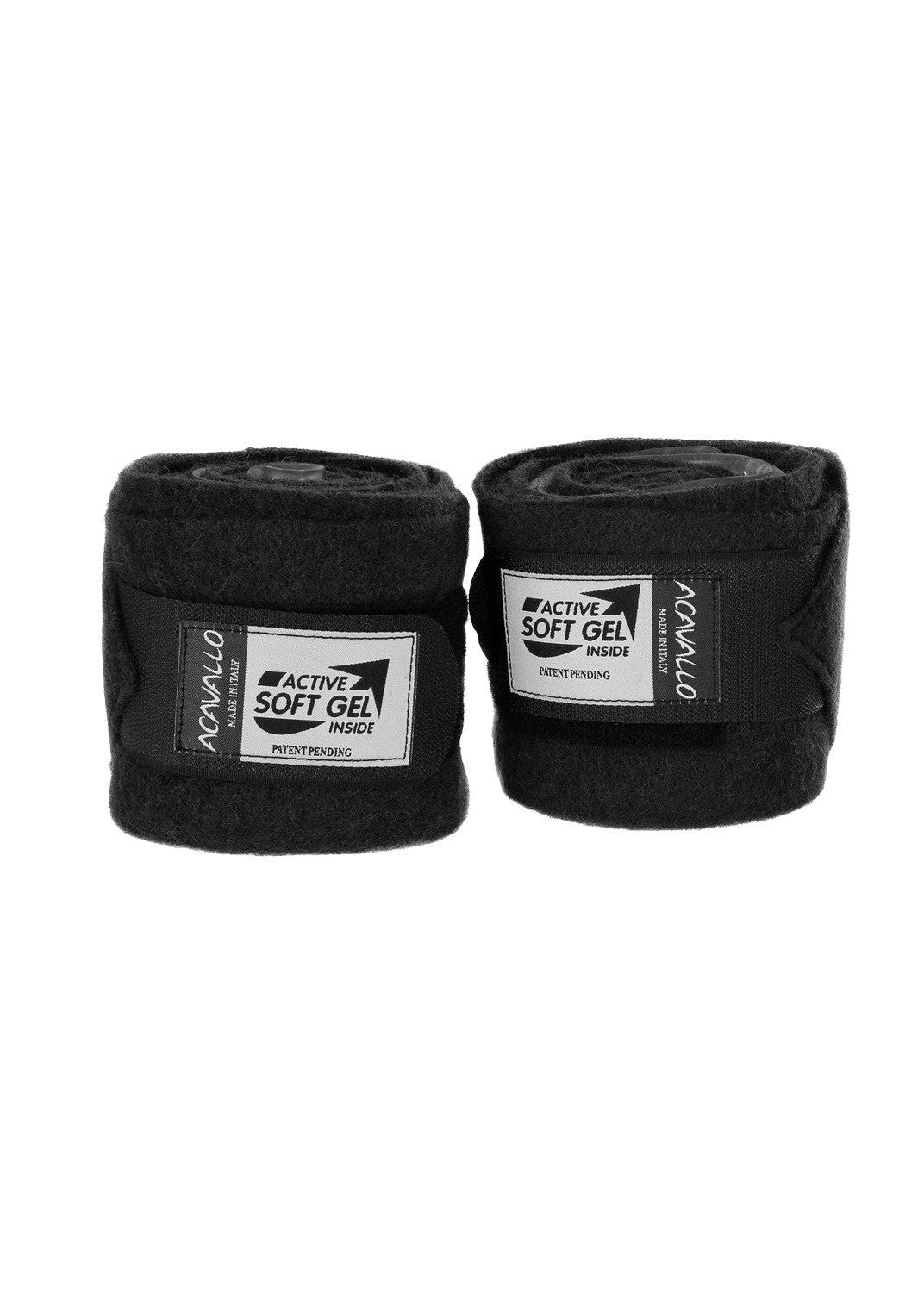 Acavallo Virgin Wool Bandages Classic Gel Black