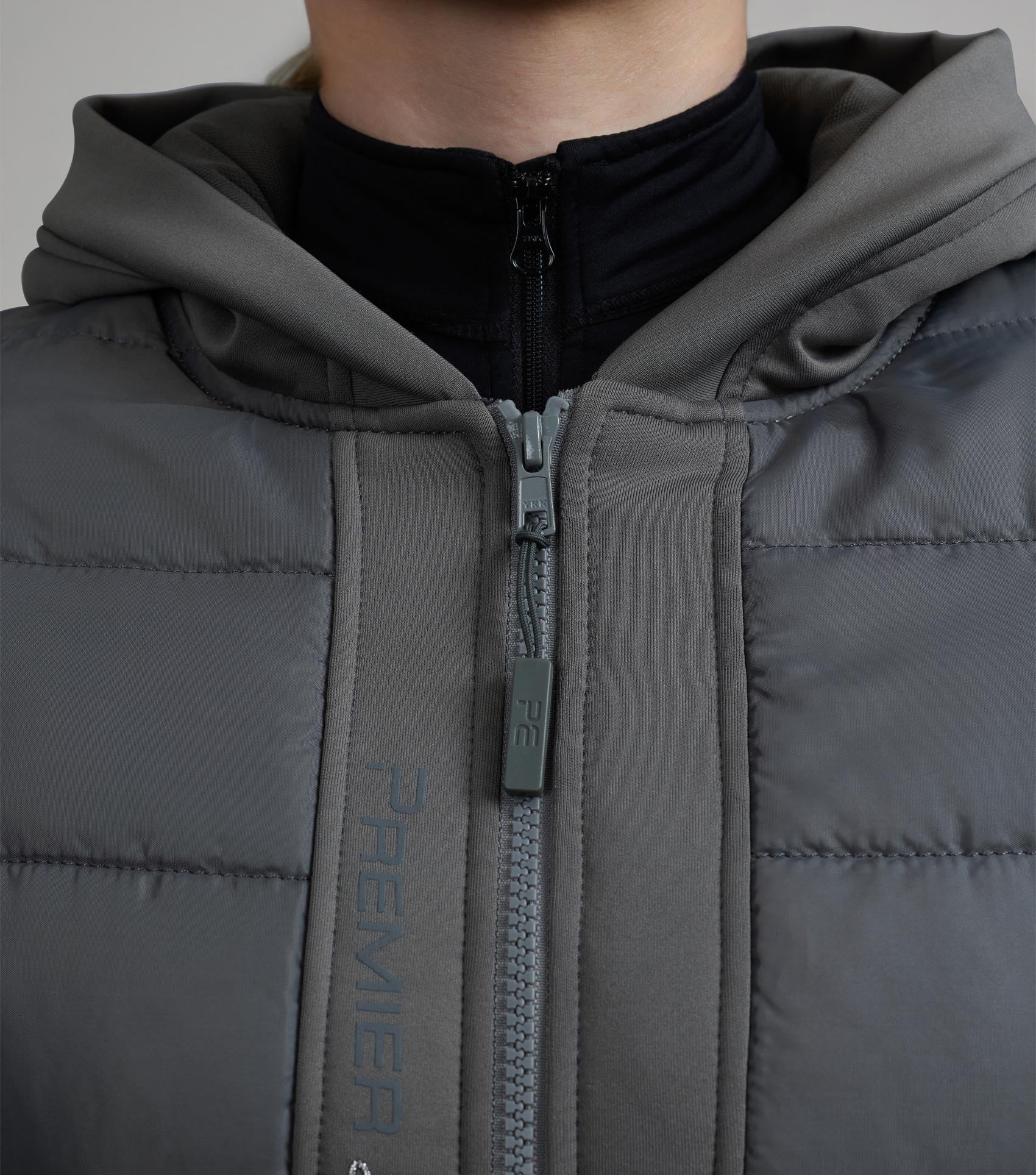 Premier Equine Agata Ladies Riding Jacket Anthracite Grey: Equestrian Fashion, Quilted, Hooded, Riding Apparel, Women's Outerwear.