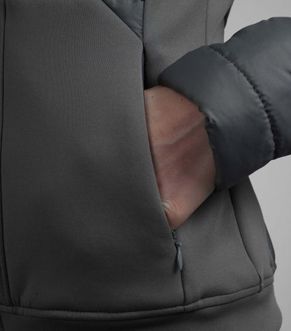 Agata Ladies Riding Jacket Anthracite: Equestrian Style & Comfort. Quilted, Zipped Pockets, Hooded Riding Jacket