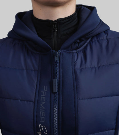 PREMIER EQUINE Agata Ladies Riding Jacket Navy: Quilted Equestrian Coat with Hood