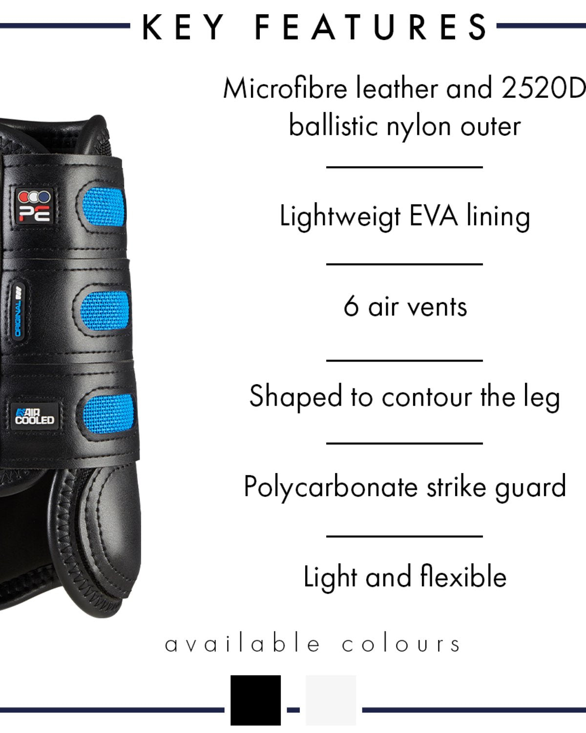 Premier Equine Air Cooled Original Eventing Boots Black Hind