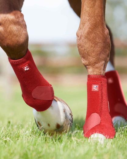 Premier Equine Air-Tech Sports Medicine Boots - Red. Horse Leg Protection, Tendon Support.