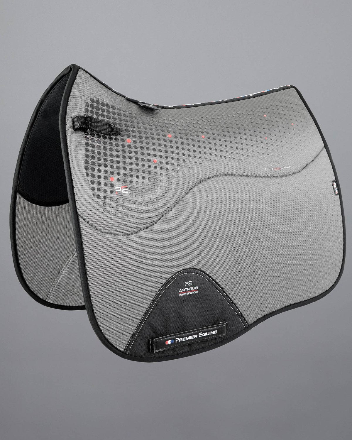PREMIER EQUINE Airtechnology Anti-Slip Dressage Saddle Pad - Grey. Horse Riding Gear for Comfort and Performance