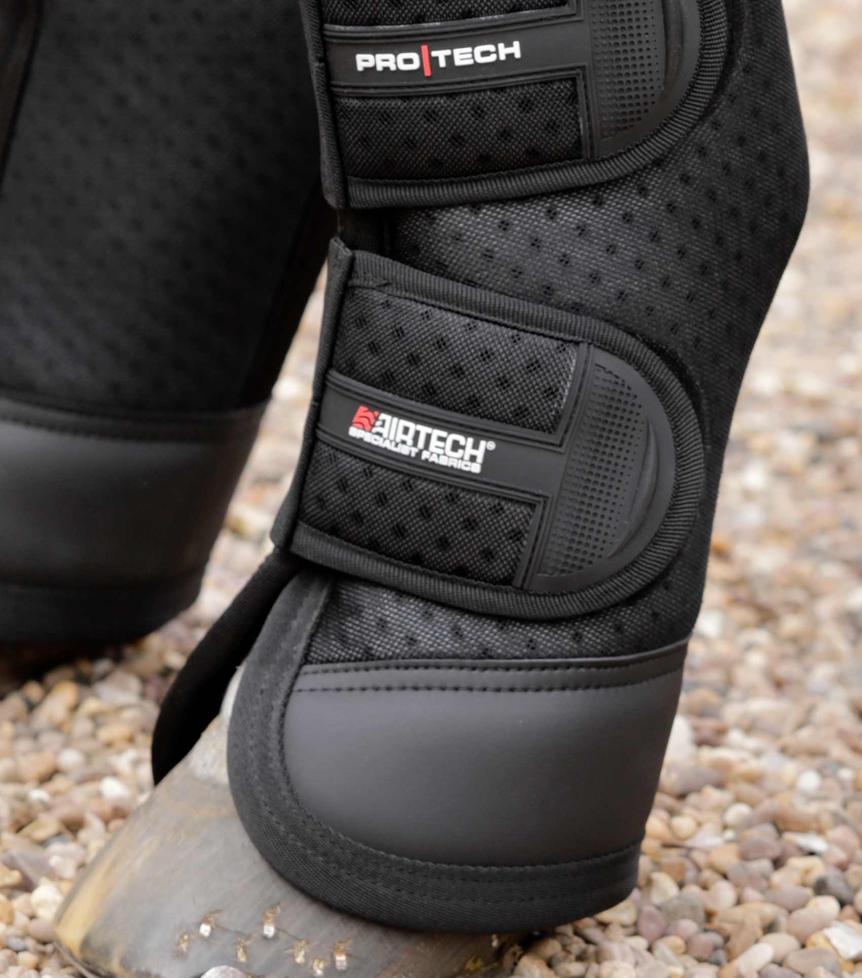 Premier Equine Airtechnology Black Horse Travel Boots - Knee Protection & Comfortable Fit