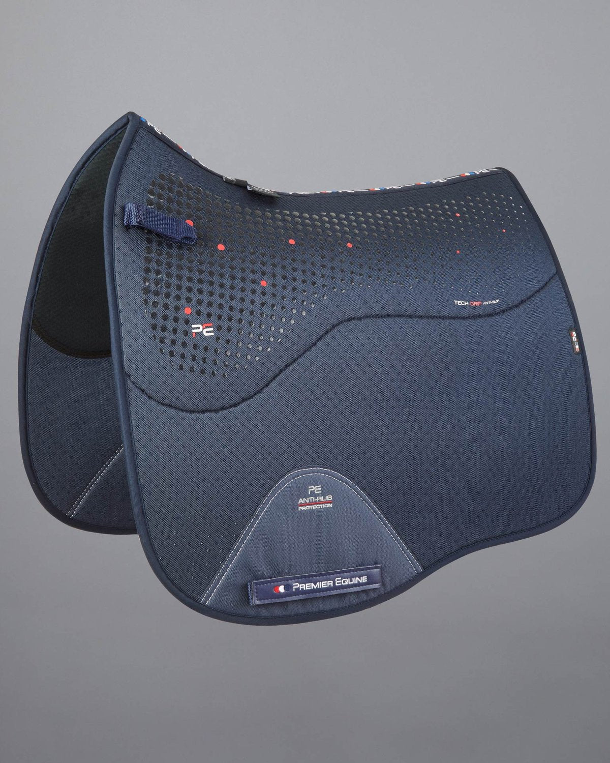 Premier Equine Navy Anti-Slip Dressage Square. AirTechnology Saddle Pad for Horse Riding. Enhanced Comfort & Grip.