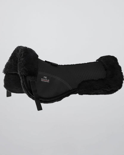 Premier Equine Airtechnology Shockproof Wool Saddle Pad - Black Half Pad for Horse Riding, Anti-Rub Protection