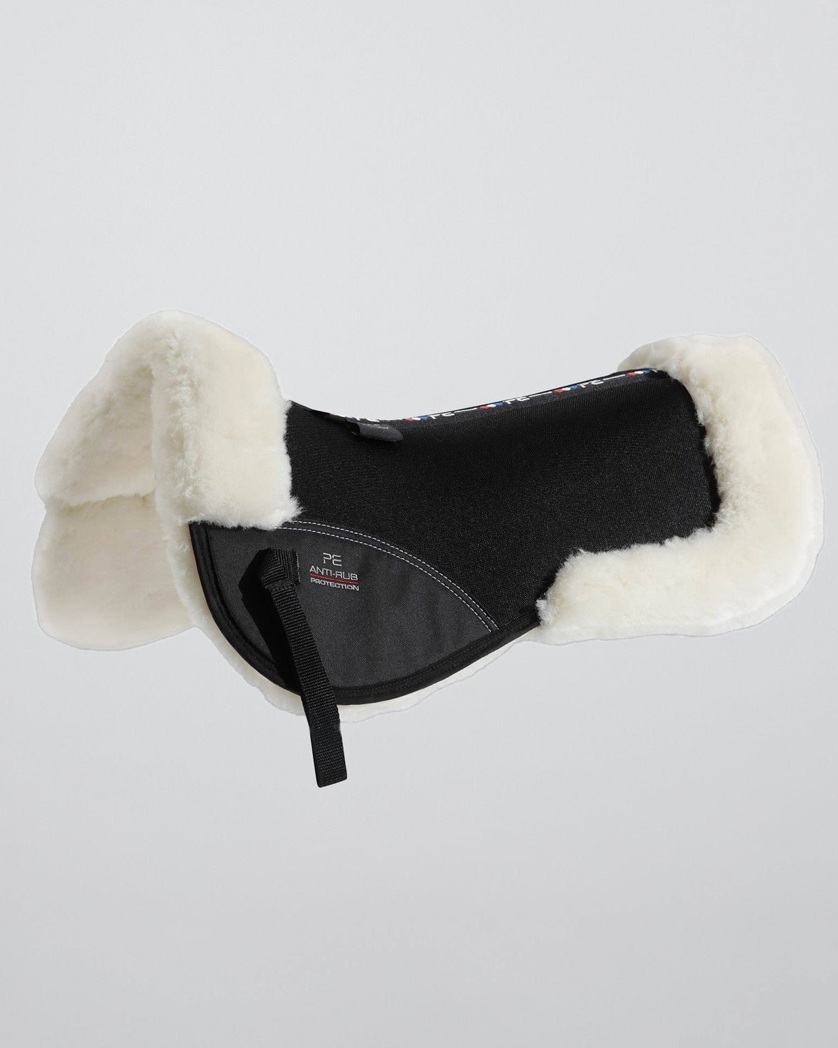 Premier Equine Airtechnology Shockproof Wool Saddle Pad - Half Pad Black/Natural Wool