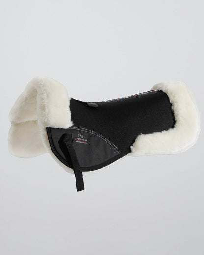 Premier Equine Airtechnology Shockproof Wool Saddle Half Pad - Black & Natural Wool