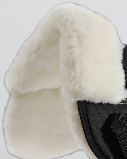 Premier Equine Airtechnology Shockproof Wool Saddle Half Pad - Black & Natural Wool. Horse riding comfort & protection.