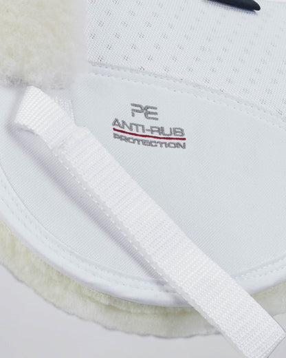 Premier Equine Airtechnology Shockproof Wool Saddle Pad - Half Pad White/Natural Wool | Equiflair
