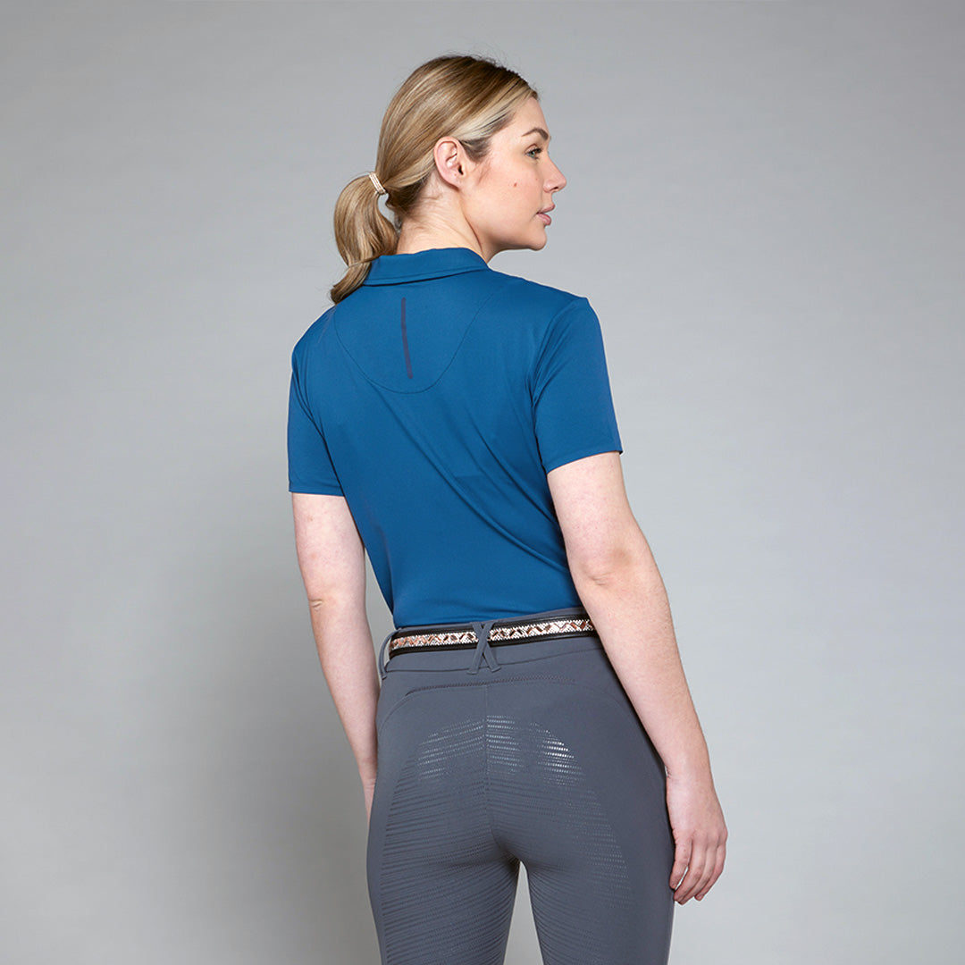 TOGGI AIRY TECHNICAL POLO SHIRT women's blue UPF 50+ equestrian apparel