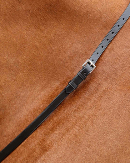Premier Equine Altino Horse Neck Strap - Black Leather Equestrian Safety Aid