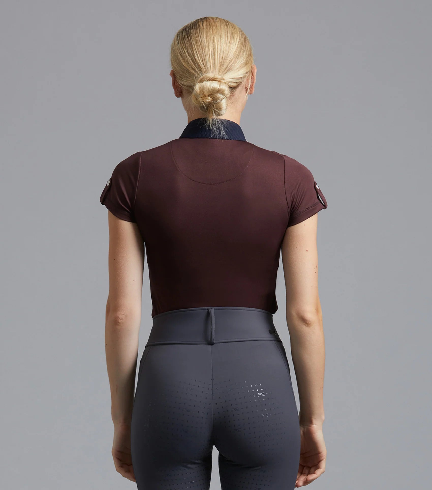 Premier Equine Amia Ladies Riding Top Wine | Technical Equestrian Shirt