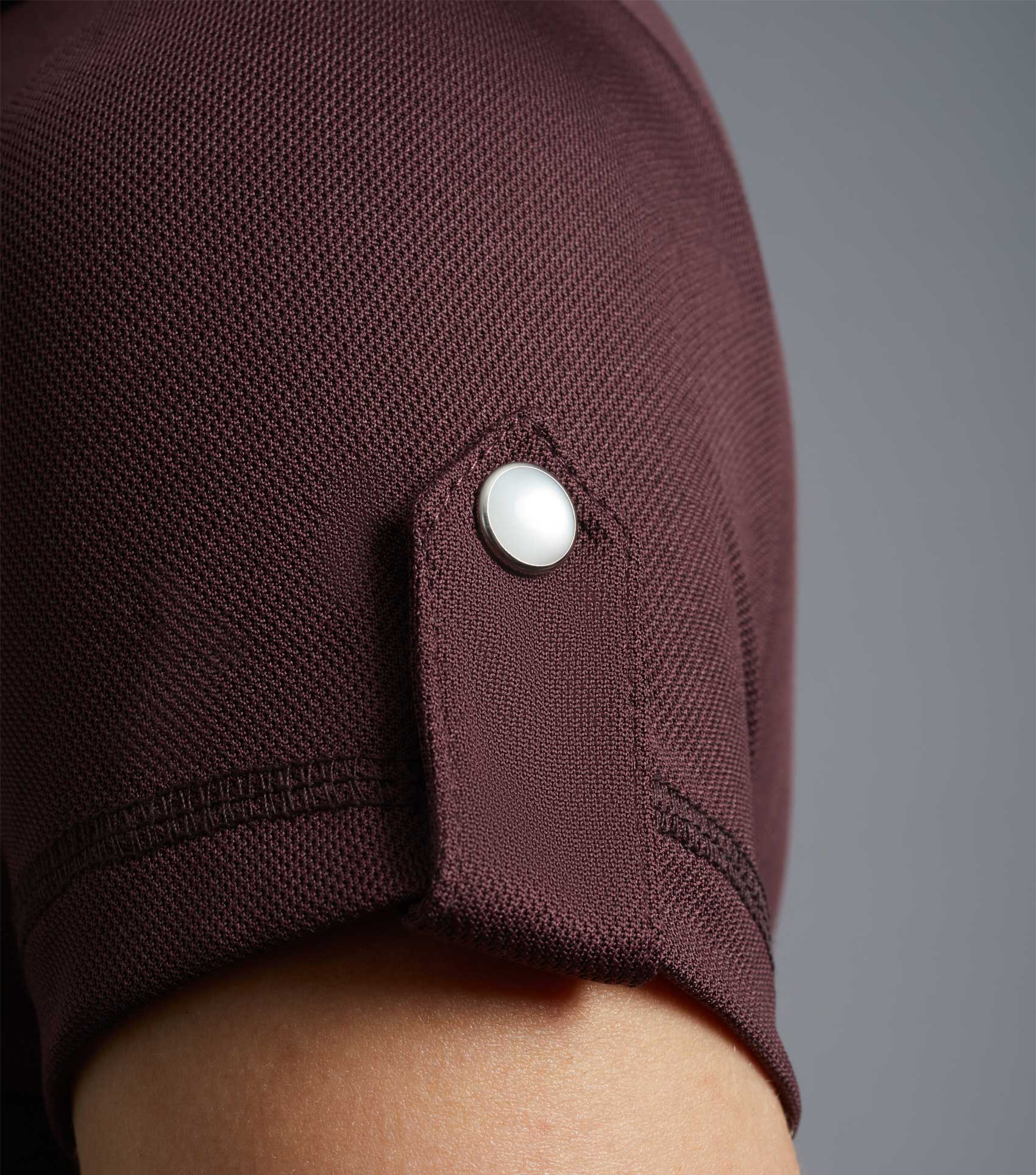 Premier Equine Wine Riding Top Sleeve Detail: Button, Breathable Fabric