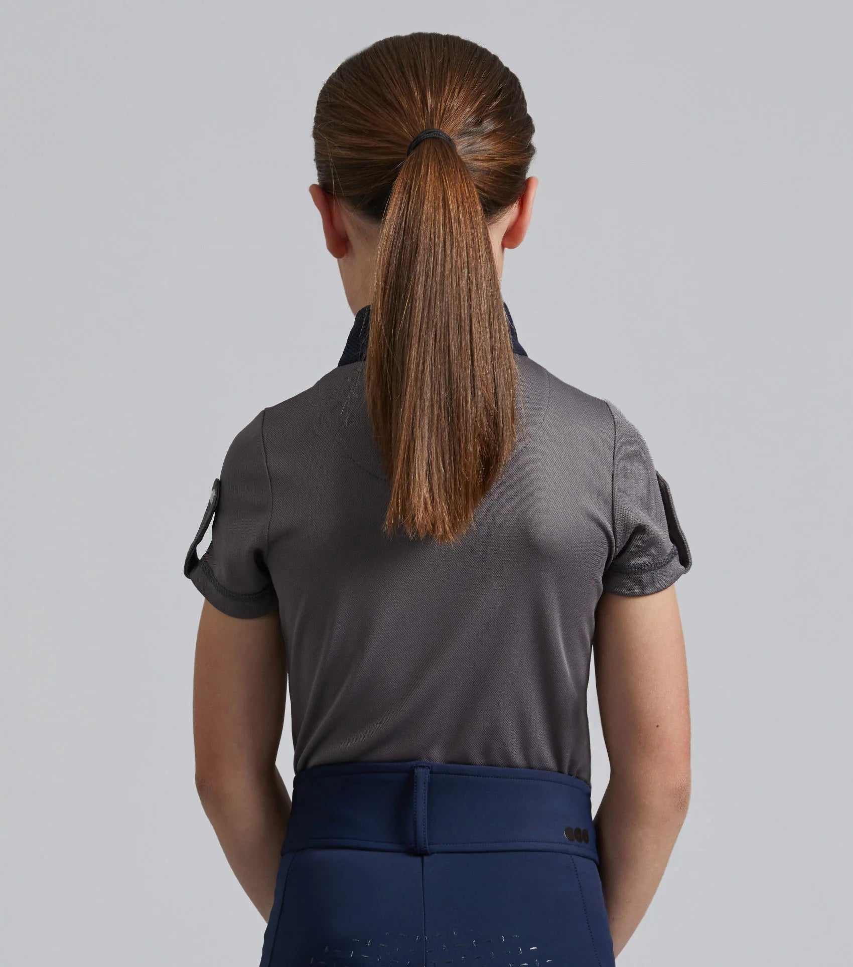 Girl's Grey Short Sleeve Riding Top | Premier Equine Technical Equestrian Apparel