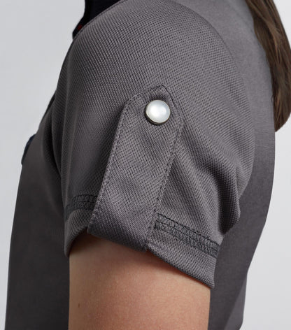 Premier Equine Girl's Grey Riding Top - Short Sleeve Technical Shirt