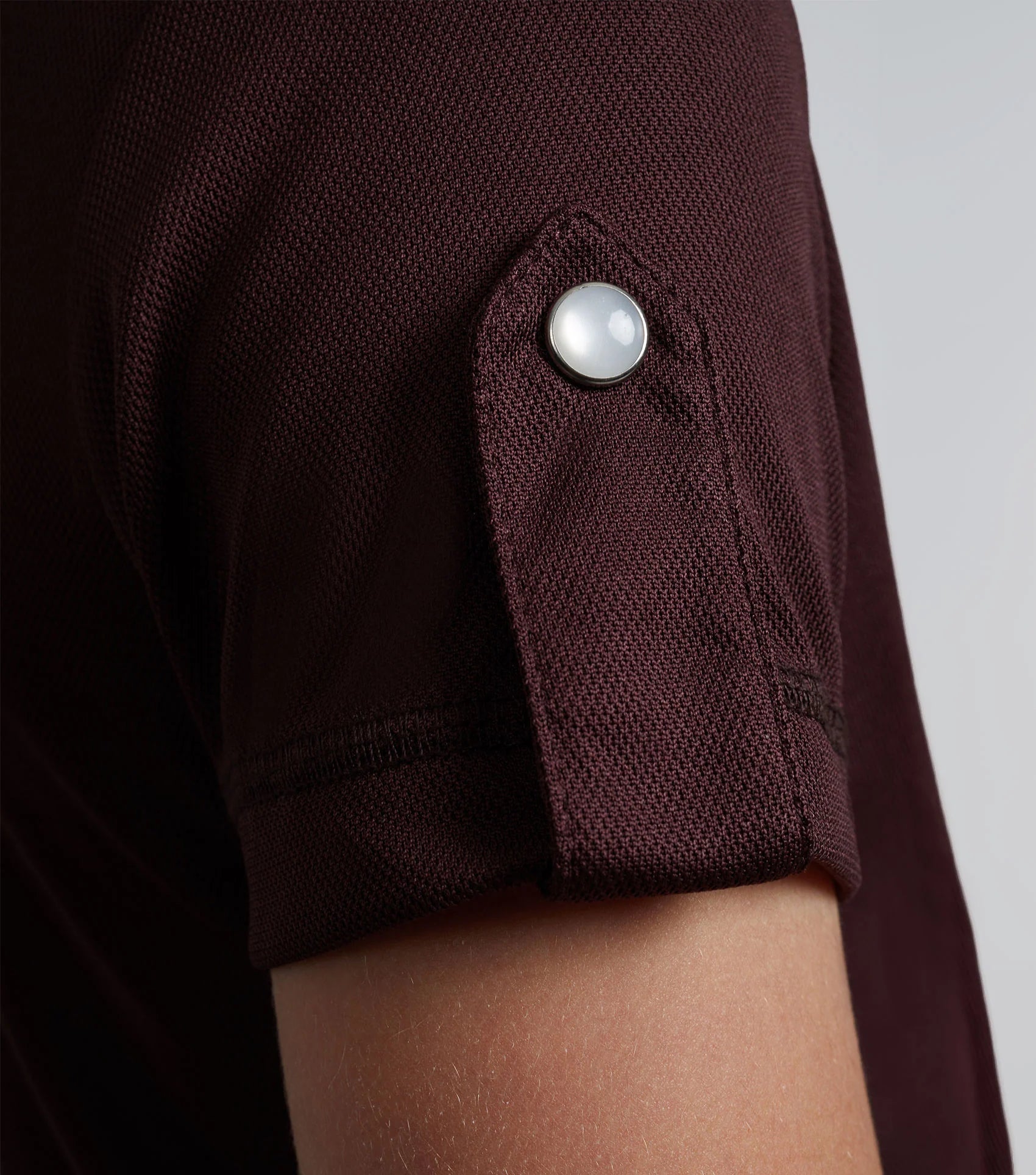 Premier Equine Girl's Wine Riding Top: Short Sleeve, Technical Jersey, Mesh Collar, Equestrian Apparel